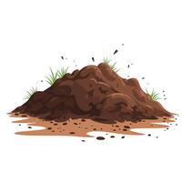 A pile of dirt with grass on it vector