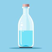 A bottle with water in it on a blue background vector