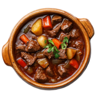 Delicious Beef Stew Autumn Recipe Food hot meal isolated on transparent background png