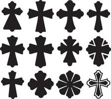 a collection of different crosses in different shapes vector