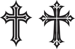 a cross with ornate designs on it vector