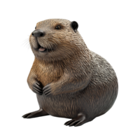 A charming three dimensional model of a beaver Isolated on Transparent Background png