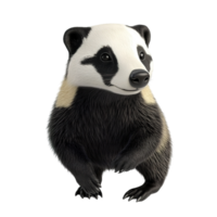 A Realistic Render of a European Badger Cub Isolated on Transparent Background png
