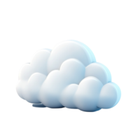 A three dimensional rendering of a fluffy white cloud Isolated on Transparent Background. png