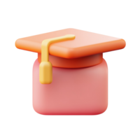 A three dimensional rendering of a graduation cap Isolated on Transparent Background. png