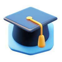 A three dimensional rendering of a graduation cap, Isolated on Transparent Background. png