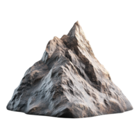 A Realistic Three Dimensional Rock Mountain Model Isolated on Transparent Background. png