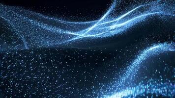 Abstract blue light waves on a black background video