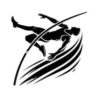 A man is jumping over a pole in the air vector