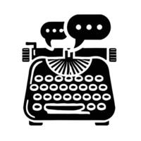 An old typewriter with speech bubbles on it vector