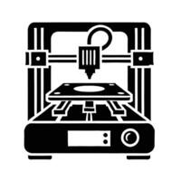 A black and white image of a 3d printer vector