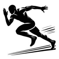 A silhouette of a man running in a race vector