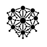 A black and white logo of a network of circles vector
