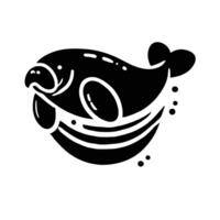Manatee icon illustration isolated on white background vector