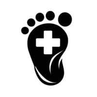 Footprint with cross icon isolated on white background vector