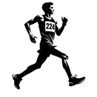 A silhouette of a man running in a race vector