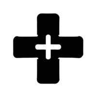A black cross with a white cross on top vector
