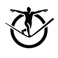 A man is standing on a skateboard in a circle vector