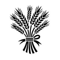 A black and white illustration of a bunch of wheat vector