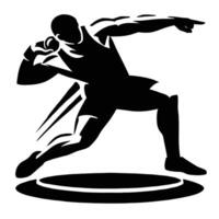 A silhouette of a man throwing a discus vector