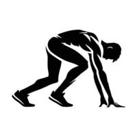 A silhouette of a man running in a race vector