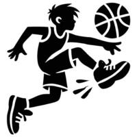 Basketball player silhouette on a white background vector