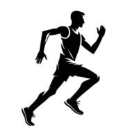 A silhouette of a man running vector