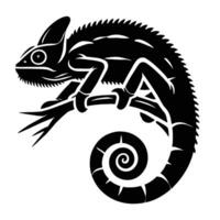 Chameleon on a branch illustration vector