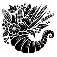Cornucopia of thanksgiving vector