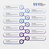 Blue tone, Infographic 11 options for presentation. Business concept. vector