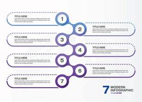 Blue tone, Infographic 7 options for presentation. Business concept. vector