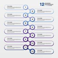 Blue tone, Infographic 12 options for presentation. Business concept. vector
