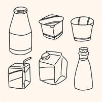 Sketch Set of Empty Plastic Bottles for Water vector