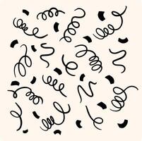 Black and white sprinkles confetti seamless pattern. Modern cute falling speckle pattern. vector