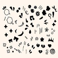Hand drawn set elements.Abstract arrows, ribbons and other elements in hand drawn style for concept design. vector