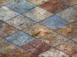A stone floor with different colors and patterns video