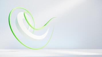 Abstract flowing green curve lines background, 3d rendering. video