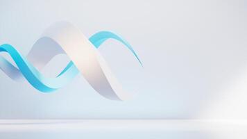 Abstract flowing blue curve lines background, 3d rendering video