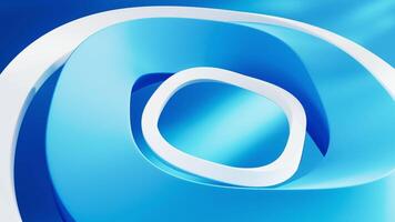 Abstract blue curve geometry background, 3d rendering. video
