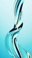 Abstract blue gradient curve glass background, 3d rendering video