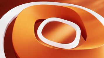 Abstract orange curve geometry background, 3d rendering. video