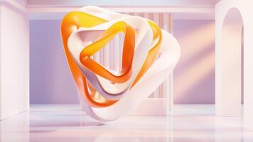 Empty building structure with creative curve geometry, 3d rendering. video