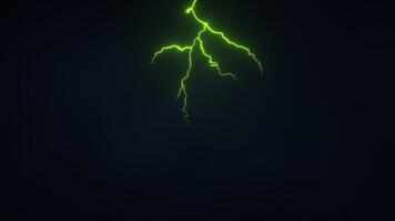 Green lightning with dark background, 3d rendering. video