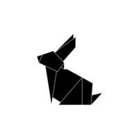 Rabbit or Bunny Shape Inspired by Origami Form, can use for Logo, Pictogram, Cute Animal Figure, Website, Apps, or Graphic Design Element. Simple, BW and Editable. vector