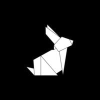 Rabbit or Bunny Shape Inspired by Origami Form, can use for Logo, Pictogram, Cute Animal Figure, Website, Apps, or Graphic Design Element. Flat and Memorable. vector