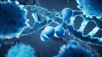 Molecule with biological DNA background, 3d rendering. video