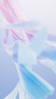 Transparent flowing fabric ribbons background, 3d rendering. video