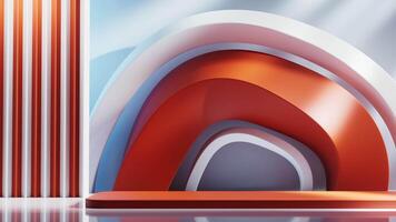 Empty building structure with creative curve geometries, 3d rendering video