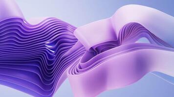 Flowing gradient purple curve ribbon background, 3d rendering video