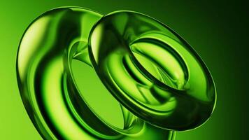 Abstract green gradient glass background, 3d rendering video